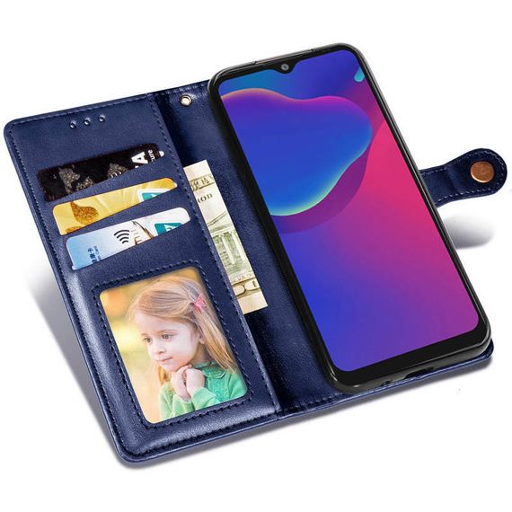 Шкіряний чохол-книжка GETMAN Gallant (PU) для ZTE Blade V2020 Smart Штучна шкіра, Слот для візитки, Синій | Зображення 2