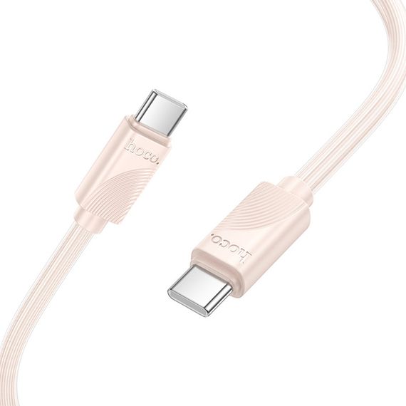 Дата кабель Hoco X114 Energy Type-C to Type-C 60W (1m) Pink | Зображення 1
