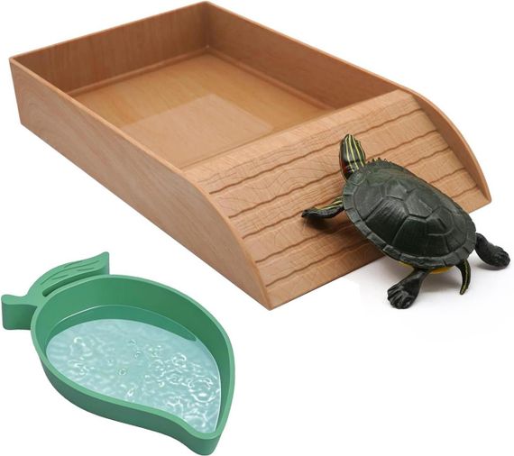 Ванночка и поилка для черепах, рептилий, миска емкость для воды для ползающих животных, ящериц для террариума | Зображення 1