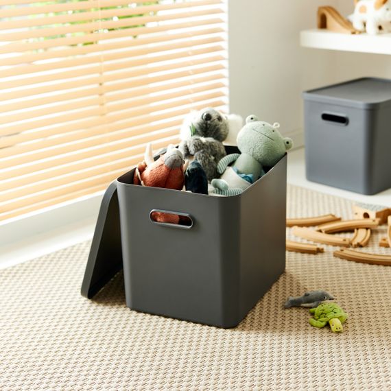 Контейнер для хранения вещей с крышкой Rotho (Рото) Albula 27 л (10631) Серый | Зображення 2