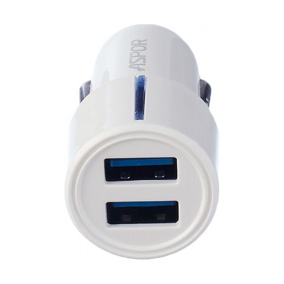Автомобільний зарядний пристрій Aspor A905 (2USB/2.4A) — білий | Зображення 2