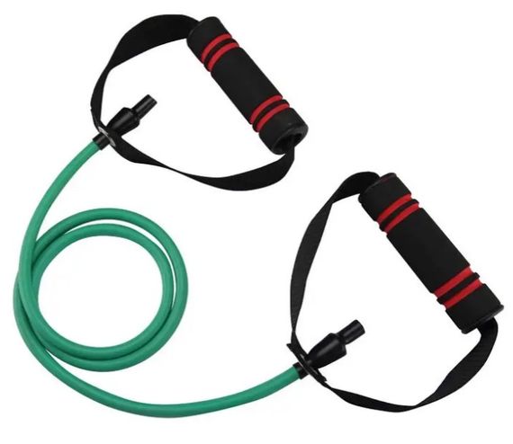 Трубчастий еспандер U-POWEX Latex resistance tube для фітнесу з ручками 20LB Green 9 кг (UP_1001_20LB_Green)