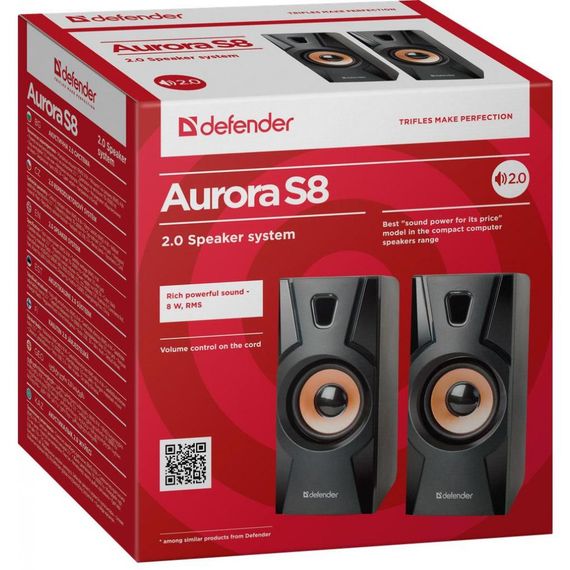 Акустика Defender Aurora S8 Black 2.0, 8 W, USB (65408) | Зображення 2