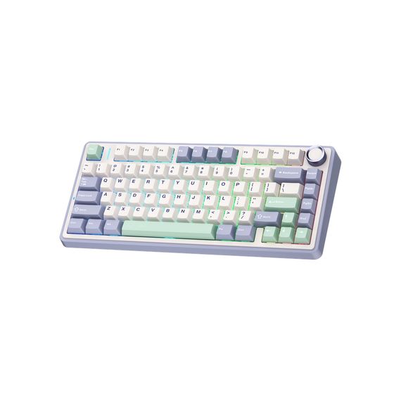 Клавіатура Aula F75 Gasket Greywood V3 switch Hot-Swap PBT Wireless/Bluetooth/USB White (6948391208640) | Зображення 2