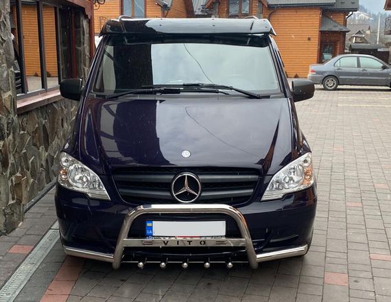 Козырек на лобовое стекло (черный глянец, 5мм) для Mercedes Vito W639 2004-2015 гг | Зображення 3