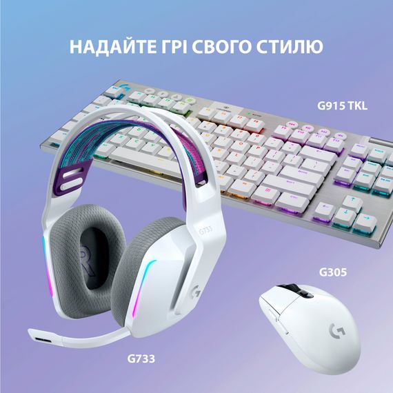 Навушники Logitech G733 Lightspeed Wireless RGB Gaming Headset White (981-000883) | Зображення 7