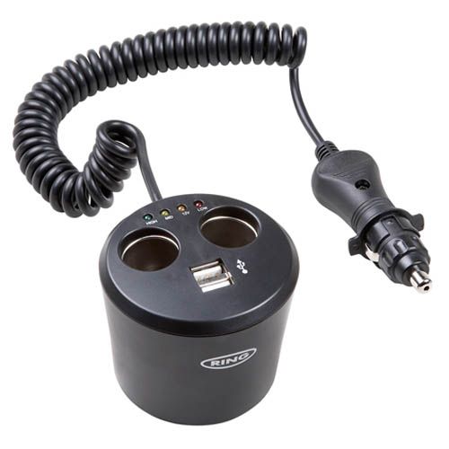 Разветвитель RING RMS10 в подстаканник на 2 гнезда + 2 USB