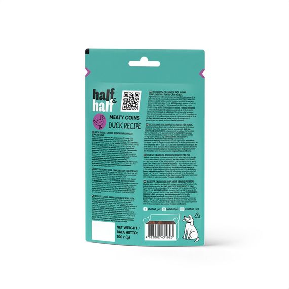 Ласощі HalfHalf м ясні монетки для собак із качкою 100 г | Зображення 5