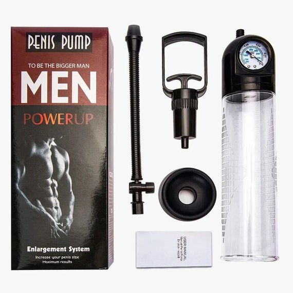 Вакуумна помпа Men Powerup зі стрілковим манометром і ручним насосом Sex Aura | Зображення 5