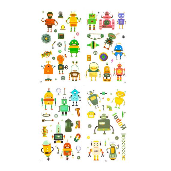 Набор детских временных тату «Роботы» tattoo-kids-mini-set-robots