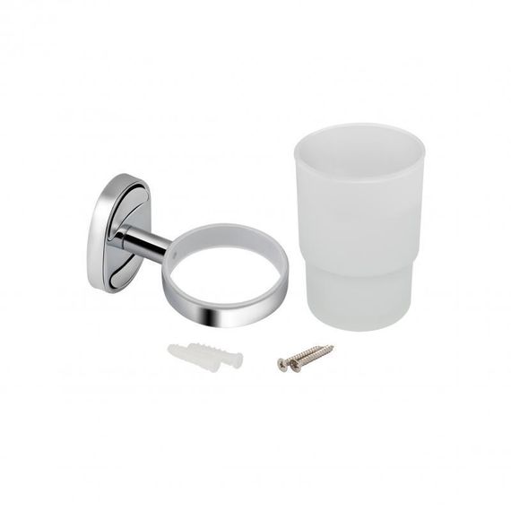 Склянка з тримачем Lidz Oreo 0401 настінний (матове скло) LDORE0401CRM22163 Chrome | Зображення 3