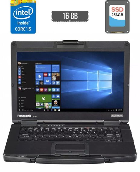 Напівзахищений ноутбук Panasonic Toughbook CF-54 / 14" (1920x1080) IPS / Intel Core i5-5300U (2 (4) ядра по 2.2 - 2.9 GHz) / 16 GB DDR3 / 256 GB SSD / Intel HD Graphics 5500 / HDMI б/в