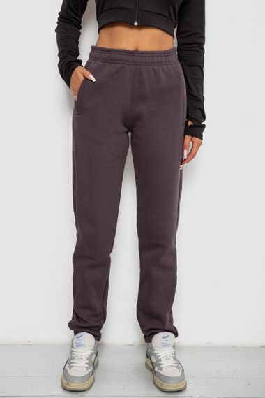 Спортивные штаны женские на флисе, цвет коричневый, 238R58641-2
