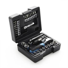 Набор насадок (инструментов) торцевых c трещоткой CrV 1/4 (72Т) (31шт) APRO