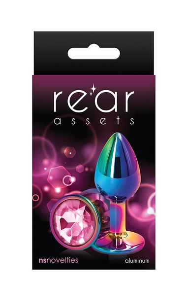Райдужна анальна пробка REAR ASSETS PINK, s, Рожевий, Розмір посилки : 7,00 х 13,50 х 4,00 | Зображення 1