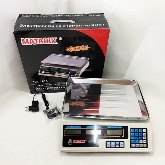 Ваги торговельні MATARIX MX-410A 50 кг електронні з калькулятором 220 В | Зображення 2