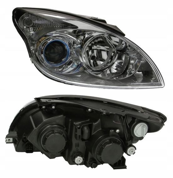 Правая Фара Передняя Hyundai I30 2007-2012   H7/H1 Автом. Рег., Хром.Рамка
