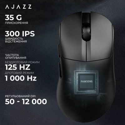 Мышка Ajazz AJ179 V2 MAX Wireless/Bluetooth/USB Black (AJ179-V2-MAX-B) | Зображення 4