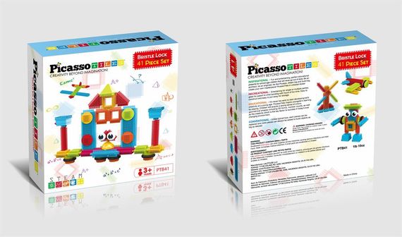 Конструктор HEDGEHOG BUILDING BLOCKS SET PTB41/27384 PICASSO TILES, 41 деталь, в коробці | Зображення 1