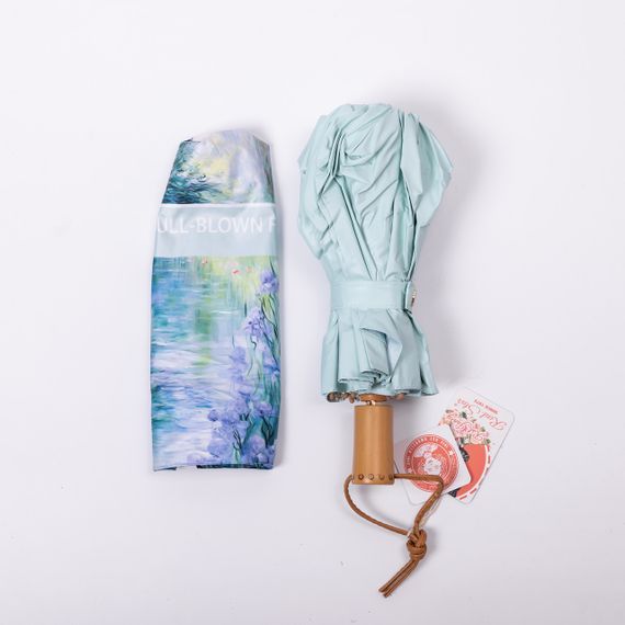 Парасолька механічна з принтом надійна з поліестеру діаметр 99 см Блакитна HP-23-3BL | Зображення 4