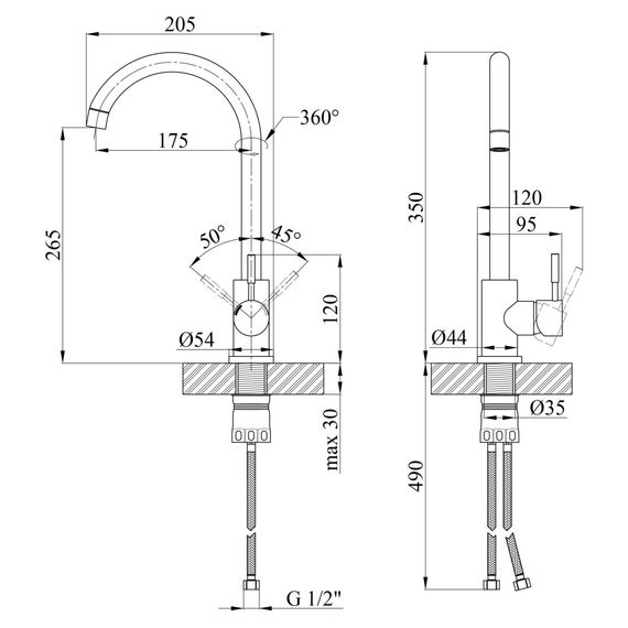 Змішувач для кухні Kroner KRM Edelstahl Klassisch - MAR035 (CV023006) | Зображення 9