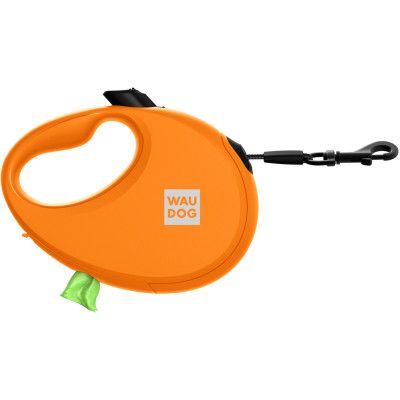 Поводок для собак WAUDOG R-leash с контейнером для пакетов M до 20 кг 5 м оранжевый (26284) | Зображення 1