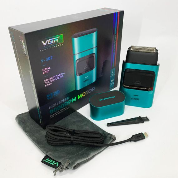 Аккумуляторный прибор для удаления волос VGR V-307, Профессиональная электробритва бритва для бороды PJ-97 | Зображення 9