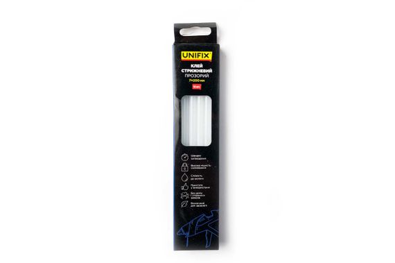 Стержень клеевой Unifix - 7 x 200мм прозрачный (12шт) (951452) | Зображення 1