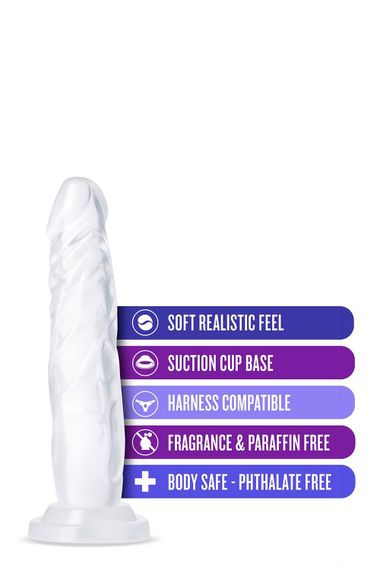 Фалоімітатор реалістичний на присосці Blush B Yours прозорий, 19 х 3.8 см | Зображення 3