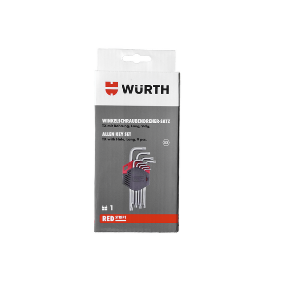 Набір ключів Г-подібних TORX з отвором, TX10-50, 9 шт., RED STRIPE | Зображення 2