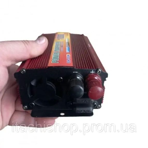 Преобразователь напряжения автомобильный инвертор LoadKing 1000W, USB, активное охлаждение 12/220В Red SPR | Зображення 3