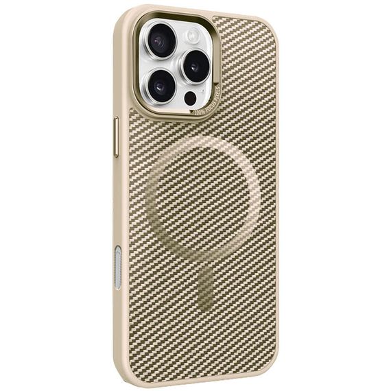 Чохол TPU+PC Carbon Mirage with Magnetic Fit для Apple iPhone 16 Pro (6.3") Antique White