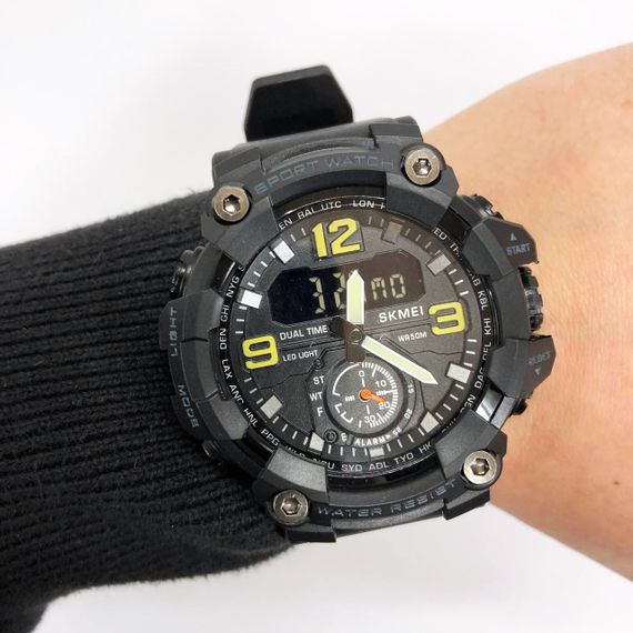 Годинники для активних військових SKMEI 1965BK BLACK, Якісні чоловічі тактичні годинники TH-45 | Зображення 9
