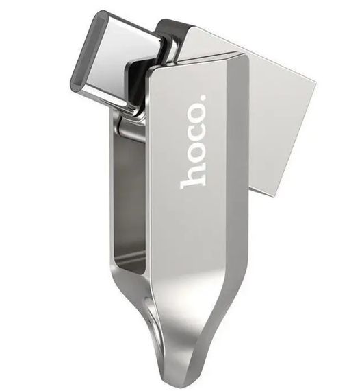 Флешка HOCO UD8 Smart Type-C USB 128Gb, серебристая | Зображення 1