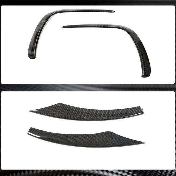 Накладки на передній бампер (для AMG-Line 2020-2025, Сухий карбон) для Mercedes E-сlass W213 рр | Зображення 3