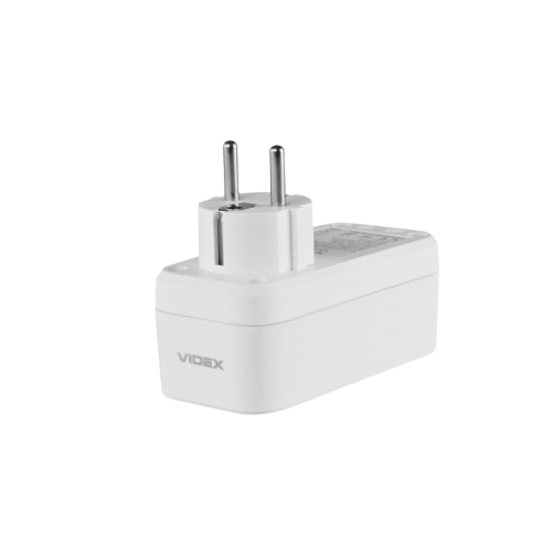 Мережевий адаптер 1 розетка/2USB-A/1Type-C із заземленням білий VF-AD1G2U1C-W Oncord Videx | Зображення 2