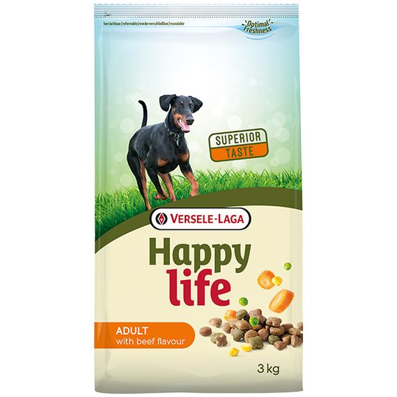 Сухий корм для собак з яловичиною Happy Life Adult with Beef flavouring 3 кг