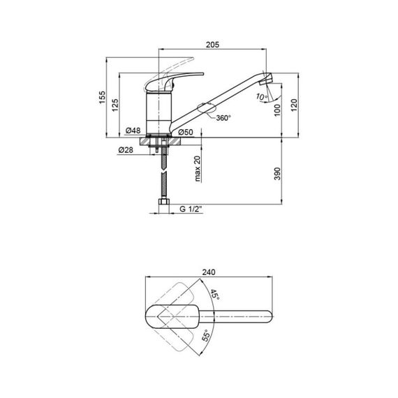 Змішувач для кухні Lidz (CRM) Mars 81 003 00 | Зображення 1