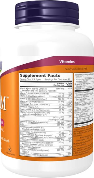 Мультивитамины для мужчин NOW Foods Adam Men's Multi 90 softgels | Зображення 1