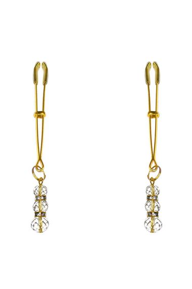 Тонкие зажимы для сосков Feral Feelings Thin nipple clamps Золотистый One Size