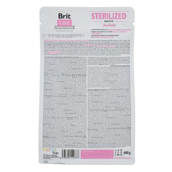 Корм сухий Brit Care Cat Grain Free Sterilized Sensitive для стерилізованих котів з чутливим травленням з кроликом 400 г | Зображення 2