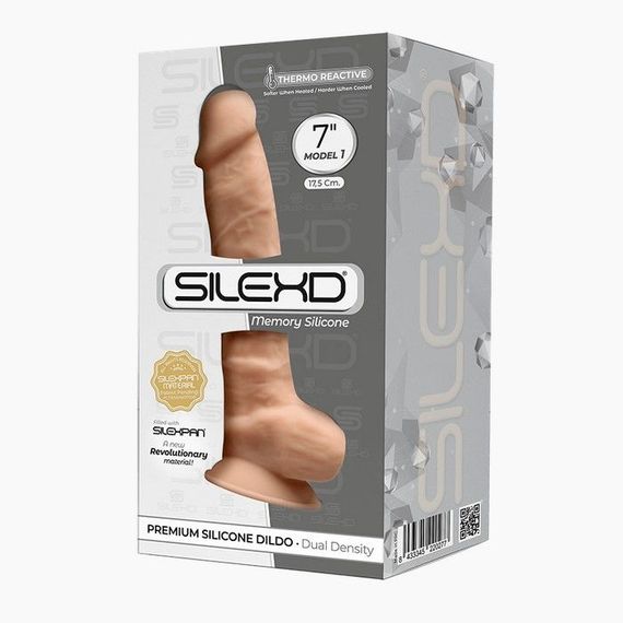 Фаллоимитатор SilexD Johnny Flesh (MODEL 1 size 7in), двухслойный, силикон +Silexpan, диаметр 3,8см | Зображення 1