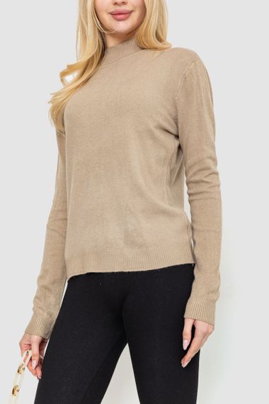 Кофта жіноча однотонна, колір бежевий, 244R2302 | Зображення 2