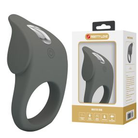 Эрекционное виброкольцо PRETTY LOVE Master Ring силиконовое, серое, 8.7 х 5 см Sex Aura