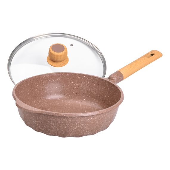 Алюмінієвий сотейник 4,3 л мармуровий з антипригарним покриттям Ø 28 см бежевий MGC HP-4-437CO | Зображення 3