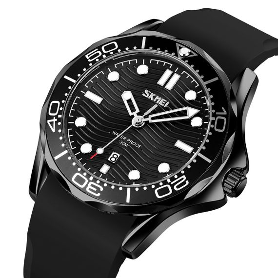 Skmei 9276PBKBK Black-Black Silicone Strap | Зображення 1