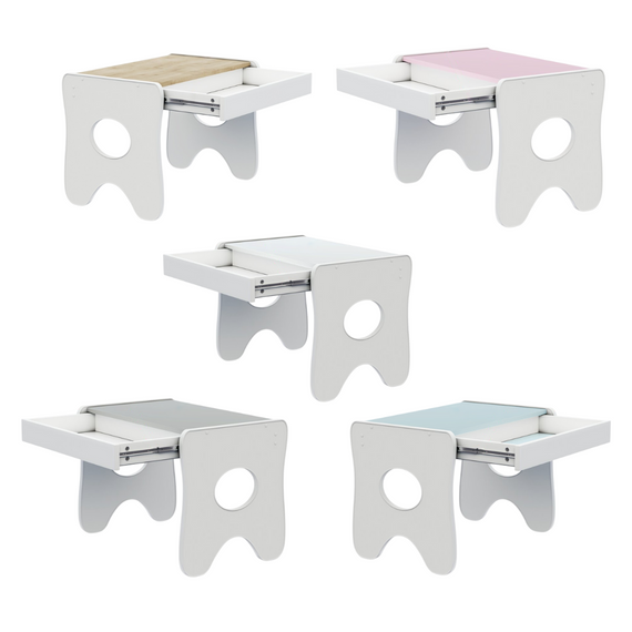 Стільчик для дитячої кімнати 55×37×33 дитячий зручний стілець для ігор, білий з блакитним | Зображення 5