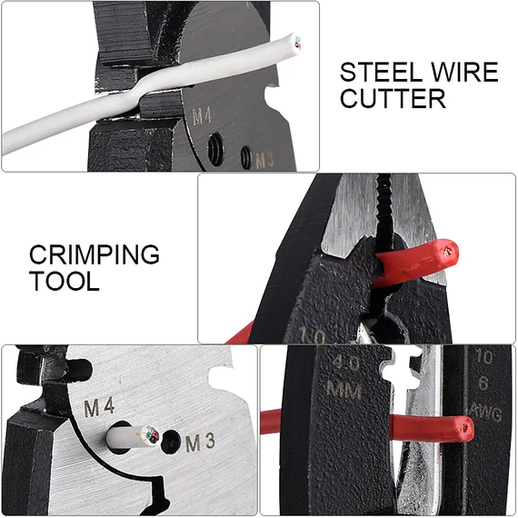 Інструмент для зачистки кабелю JCD Wire Stripper мультифункціональний Червоний (sv2704) | Зображення 1