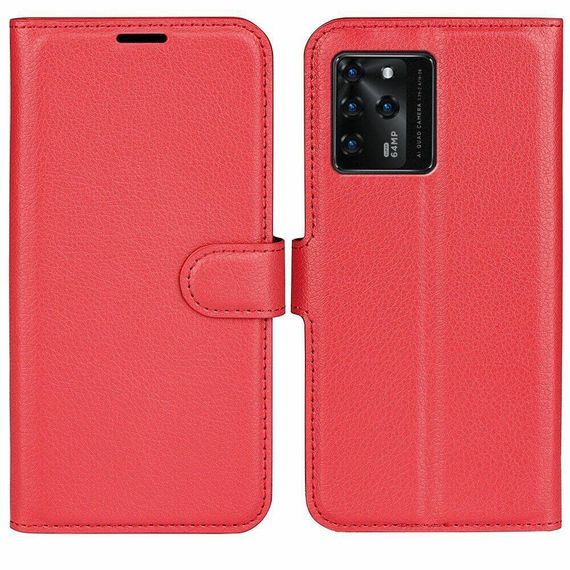 Чохол книжка з кишенями для карт на ZTE Blade V30 колір Червоний