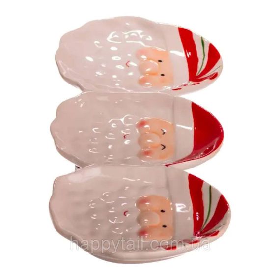 Блюдо сервировочное новогоднее для закусок Santa Claus 33.5×12.5 (см) из фарфора CR-1-33 | Зображення 2